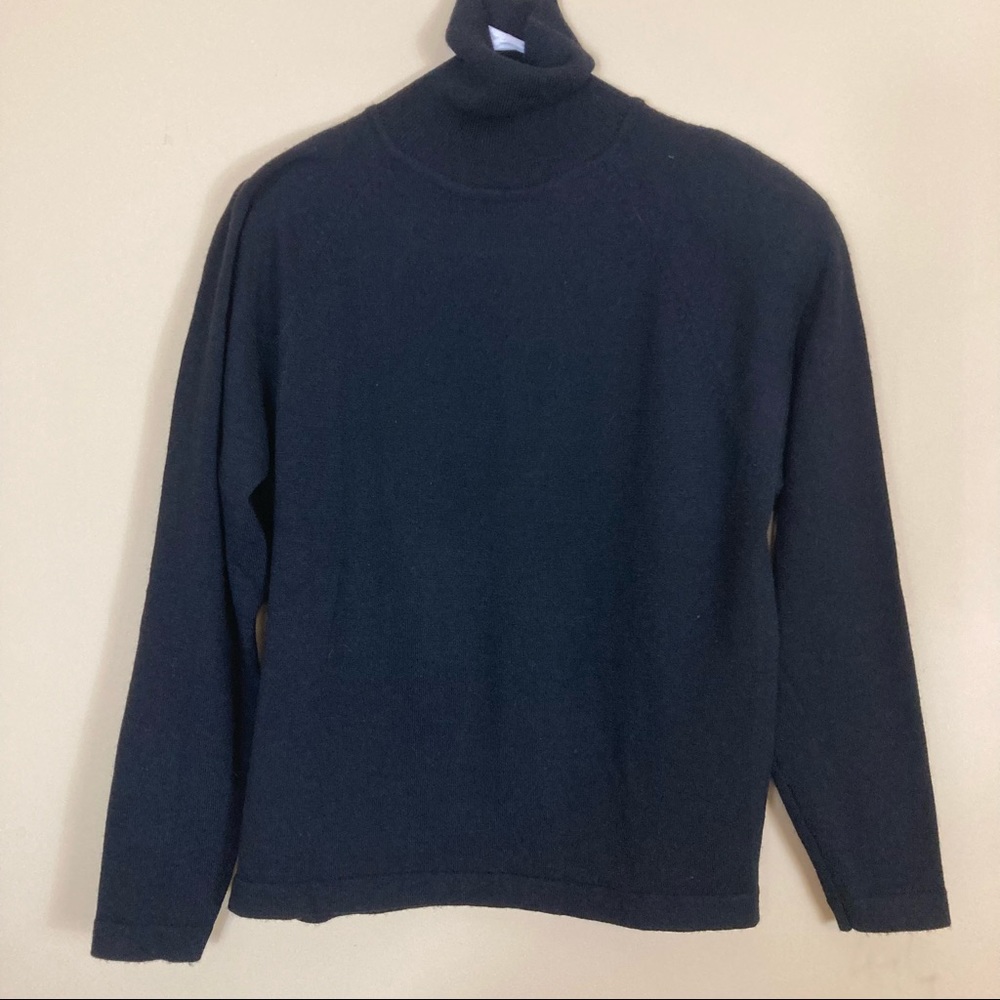 Ann Taylor Studio Vintage Wool Turtleneck Sweater Small Removable Shoulder Pads